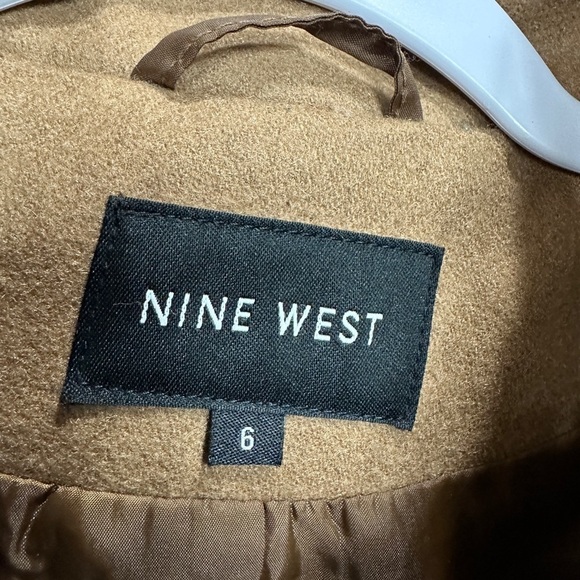 Nine West Colorblock Wool Blend Pea Coat  Heather Brown Gray, sz‎ 6, EUC - Picture 3 of 6